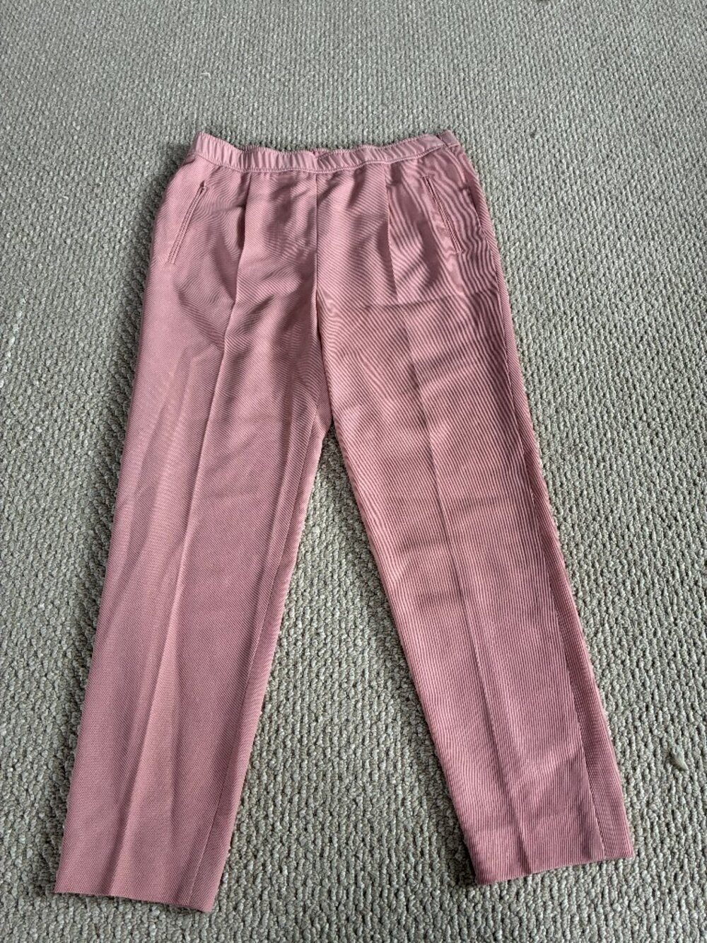 Akris Punto Pants Pink Ribbed 10 READ Pleated Casual Office Chic Girlboss